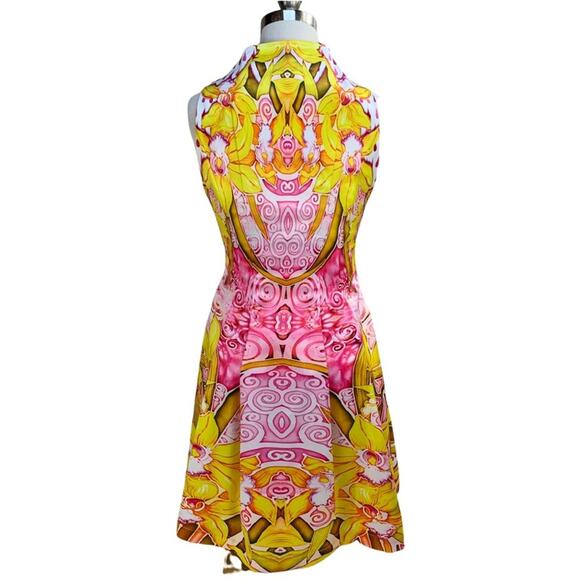 Mackenzie Mode | US 2 | Floral Sleeveless Mini Zip-Up Fit and Flare Dress - Picture 7 of 12